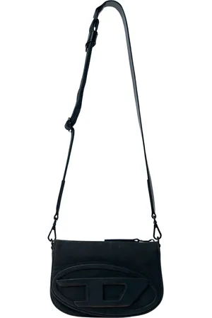Diesel Taske, Herre, Sort, ONE SIZE, Uld, Crossbody Kamerataske med Logo Plaque