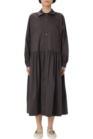 LIVIANA CONTI Kjole, Dame, Brun, XS, Rød Flared Hem Midi Kjole