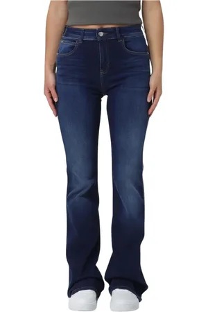 Emporio Armani Jeans, Dame, Blå, W27, Uld, Stilfulde Blå Bootcut Jeans Kvinder