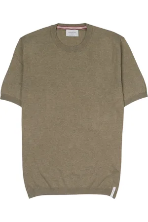 BROOKSFIELD Strik, Herre, Grøn, M, Bomuld, Bomuld T-shirt med Regular Fit