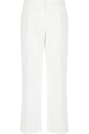 PT Torino Bukser, Dame, Hvid, M, Bomuld, Hvide Bomuld Cropped Wide Leg Bukser