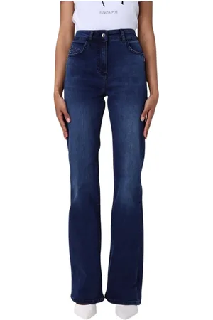 Patrizia Pepe Jeans, Dame, Blå, W30, Uld, Højtaljede Flare Jeans