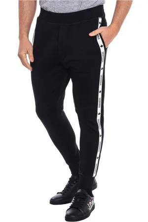 Dsquared2 Bukser, Herre, Sort, S, Bomuld, Sporty Elastisk Talje Track Bukser