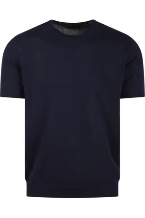 Roberto Collina Strik, Herre, Blå, S, Bomuld, Bomuld Strik Kortærmet Sweater
