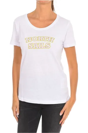 North Sails Top, Dame, Hvid, M, Bomuld, T-shirt med korte ærmer og ribhalsudskæring