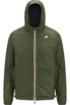 K-Way Jakke, Herre, Grøn, XS, Nylon, Vandtæt jakke Jake Plus Grøn-Beige