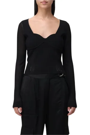 Simkhai Top, Dame, Sort, XS, Rayon, Elegant Sweetheart Neck Top