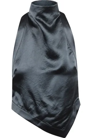 Nanushka Top, Dame, Grå, M, Satin, Rynket satin Inara top