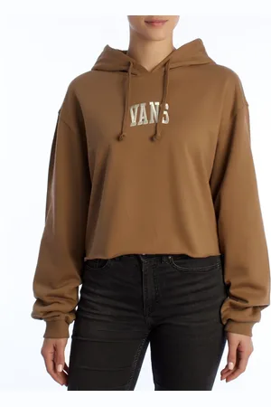 Vans Sweathshirts & Hoodies, Dame, Brun, XL, Bomuld, Cropped Varsity Hættetrøje Urban Stil
