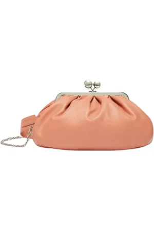 Max Mara Taske, Dame, Lyserød, ONE SIZE, Læder, Lyserød Læder Clutch Taske Medium