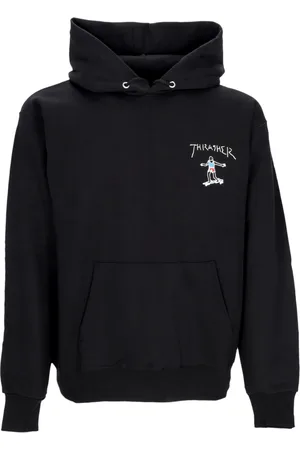 Thrasher Sweathshirts & Hoodies, Herre, Sort, S, Bomuld, Sort Mini Logo Hoodie med Snøre