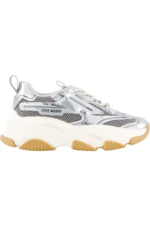 Steve Madden Sko, Dame, Grå, 37 EU, Metallic Sneaker Possession-E