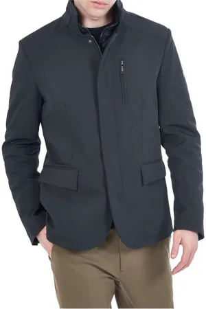 YES ZEE BY ESSENZA Jakke, Herre, Blå, XL, Polyester, Blå jakke med skjult lynlåslomme