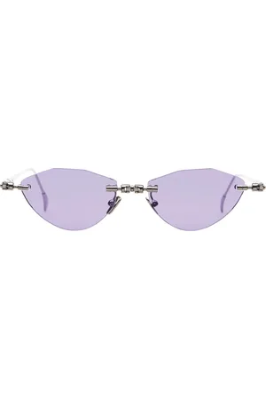 KUBORAUM Tilbehør, Dame, Grå, ONE SIZE, Rimless Gunmetal Solbriller med Lilla Linse