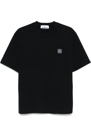 Stone Island Top, Herre, Sort, S, Bomuld, Compass Patch Bomulds T-shirt