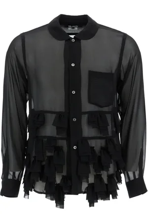 Comme des Garçons Skjorte, Herre, Sort, M, Bomuld, Afslappet Bomuldsskjorte i Hvid