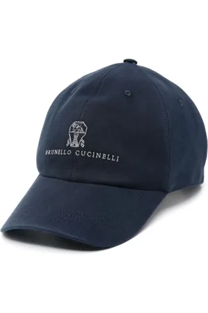 Brunello Cucinelli Tilbehør, Herre, Blå, M, Bomuld, Baseball Cap med Broderi