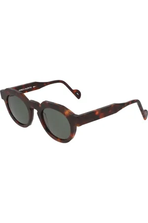 Anne & Valentin Tilbehør, unisex, Brun, 47 MM, Vintage Runde Solbriller A&V Serge