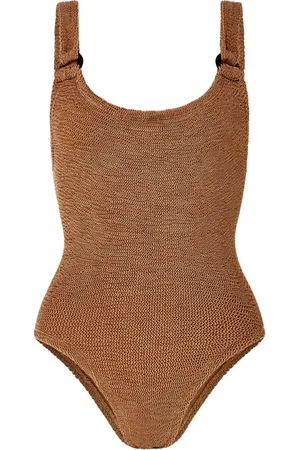 Hunza G Badetøj, Dame, Brun, ONE SIZE, Denim, Ring-Detalje Badedragt