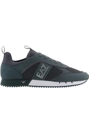 EA7 Sko, Herre, Grå, 42 2/3 EU, Denim, Grå Unisex Sneakers med Urban Stil