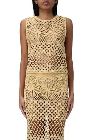 Pinko Top, Dame, Gul, L, Gul Strik Midi Kjolesæt