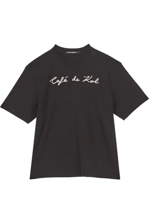Karl Lagerfeld Top, Dame, Sort, XS, Bomuld, Oversize Karl T-shirt
