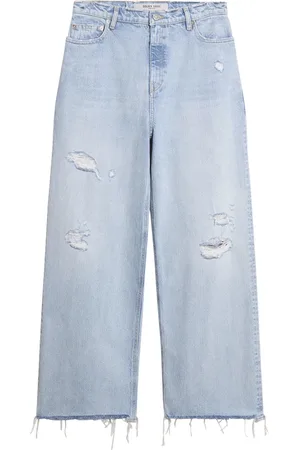 Golden Goose Jeans, Dame, Blå, W28, Denim, Ødelagt Blegede Denim Boyfriend Jeans