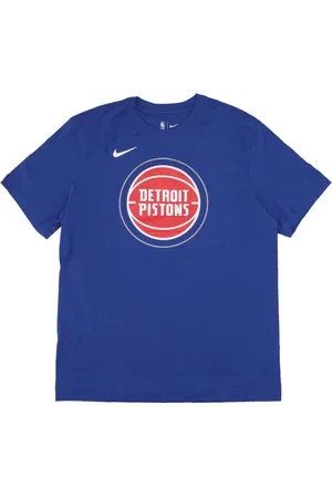Nike Top, Herre, Blå, 2XL, Bomuld, Detroit Pistons Logo Tee Shirt