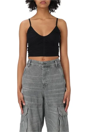 Diesel Top, Dame, Sort, S, Uld, Sort V-hals Cami Top