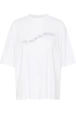 Karen by Simonsen Top, Dame, Hvid, XS, Vigdis Print Tee Top - Hvid