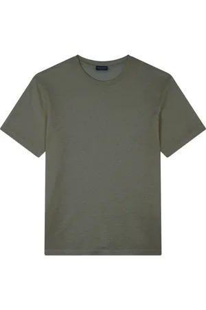 Paul & Shark Top, Herre, Grøn, 2XL, Linned, Linned Jersey T-shirt