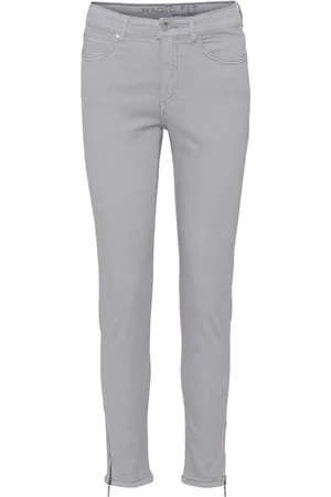 C.ro Jeans, Dame, Grå, L, Bomuld, Magic Fit Soft Grey Bukser 7/8