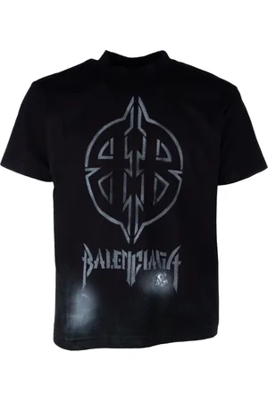 Balenciaga Top, Herre, Sort, M, Bomuld, Afslappet bomuldst-shirt til mænd