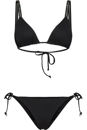 FISICO Badetøj, Dame, Sort, M, Uld, Elegant Sort Krystal Bikini Badetøj