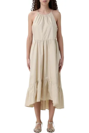 Armani Exchange Kjole, Dame, , XS, Hvid Flared Midi Kjole Elegant Stil