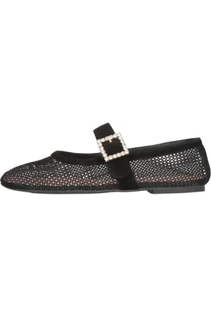 Pretty Ballerinas Sko, Dame, Sort, 37 EU, Læder, Elegant lukket-tå ballerina sko med strass