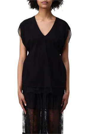 Twin-Set Top, Dame, Sort, M, Uld, Sort V-hals Blonder Top
