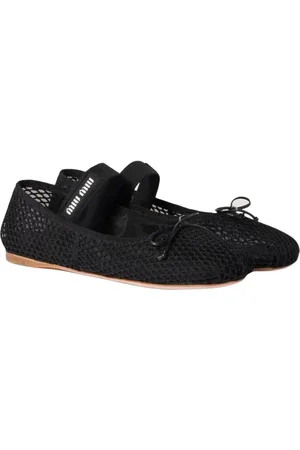 Miu Miu Sko, Dame, Sort, 39 EU, Sorte Sløjfe Ballet Flats