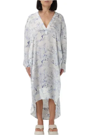 Khaite Kjole, Dame, Flerfarvet, S, Elegant Silkekjole Print