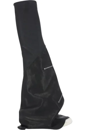 Rick Owens Sko, Dame, Sort, 37 EU, Læder, Sort Læder High-Top Lynlåsstøvler