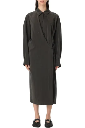LEMAIRE Kjole, Dame, Brun, S, Kaffe-tonet Elegant Midi Kjole