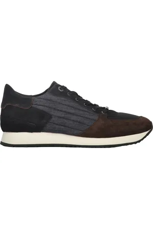 MOORER Sko, Herre, Blå, 44 EU, Suede, Suede Fabric Sneakers Rund Tå