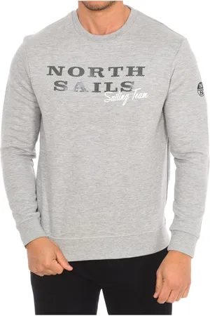 North Sails Sweathshirts & Hoodies, Herre, Grå, S, Nylon, Ribbet Rund Hals Sweater
