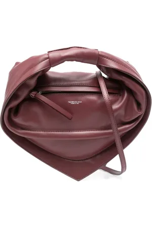 Federico Cina Taske, Dame, Rød, ONE SIZE, Læder, Bordeaux Rød Læder Håndtaske