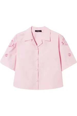 Twin-Set Bluser & Skjorter, Dame, Lyserød, XS, Bomuld, Cropped Skjorte Actitude Revive Kollektion