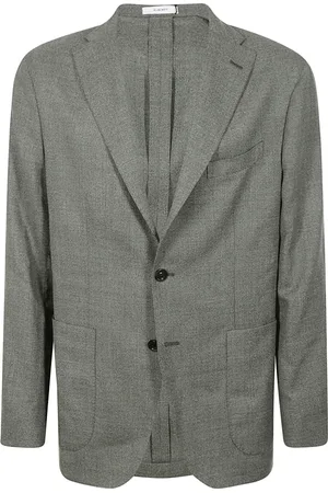 Boglioli Jakke, Herre, Grå, 3XL, Uld, Brun Skræddersyet Jakke til Mænd
