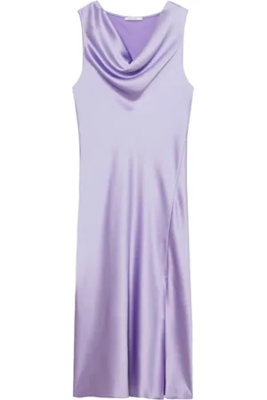 Patrizia Pepe Kjole, Dame, Lilla, M, Satin, Satin Drop Kjole