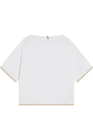 LIVIANA CONTI Top, Dame, Hvid, M, Hvid Sweater med Korte Ærmer