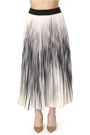 HERNO Nederdel, Dame, Sort, M, Polyester, Midi Plisseret Nederdel Multifarvet Gradient
