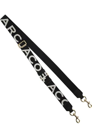Marc Jacobs Taske, Dame, Sort, ONE SIZE, Polyester, Tyndt Logo Webbing Strop i Sort/Hvid